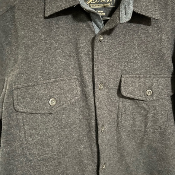 Grizzly Mountain Men’s Rugged Flannel Button Down Shirt, Medium, dark grey - Picture 4 of 5